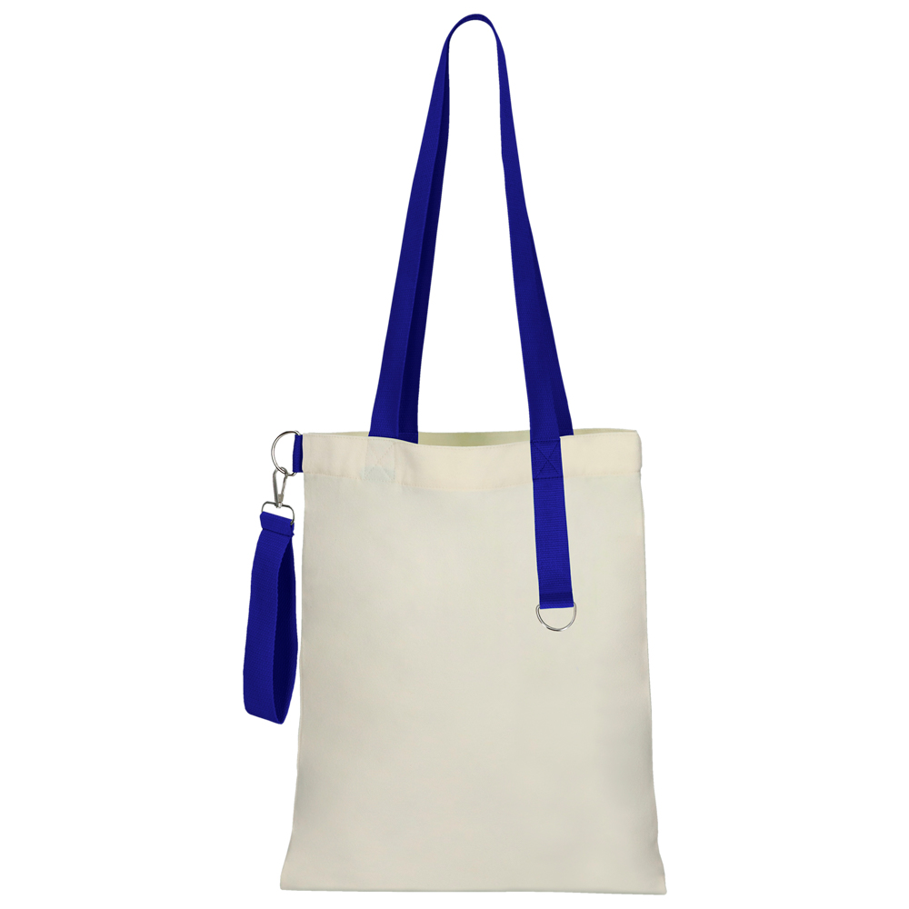 Сумка для покупок White GLOW 325 г/м² с ремувкой, синяя/синяя