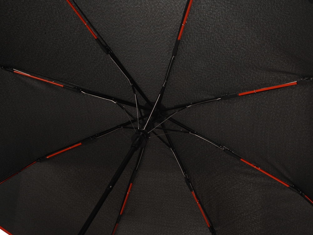 Зонт-полуавтомат складной Motley с цветными спицами, красный