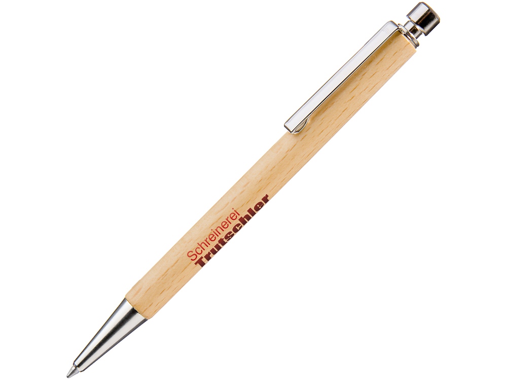 Ручка шариковая деревянная CALIBRA S, черный, 1мм, светло-коричневый