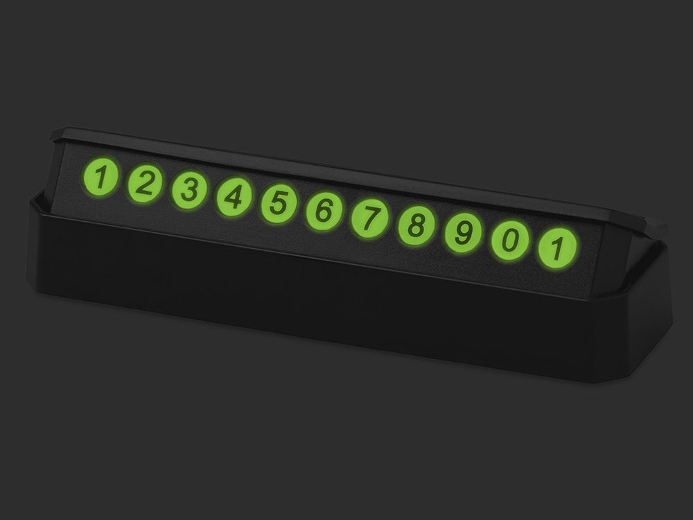 Табличка Tempark с номером телефона для временной парковки с подсветкой, черный Табличка Tempark с номером телефона для временной парковки с подсветкой, черный