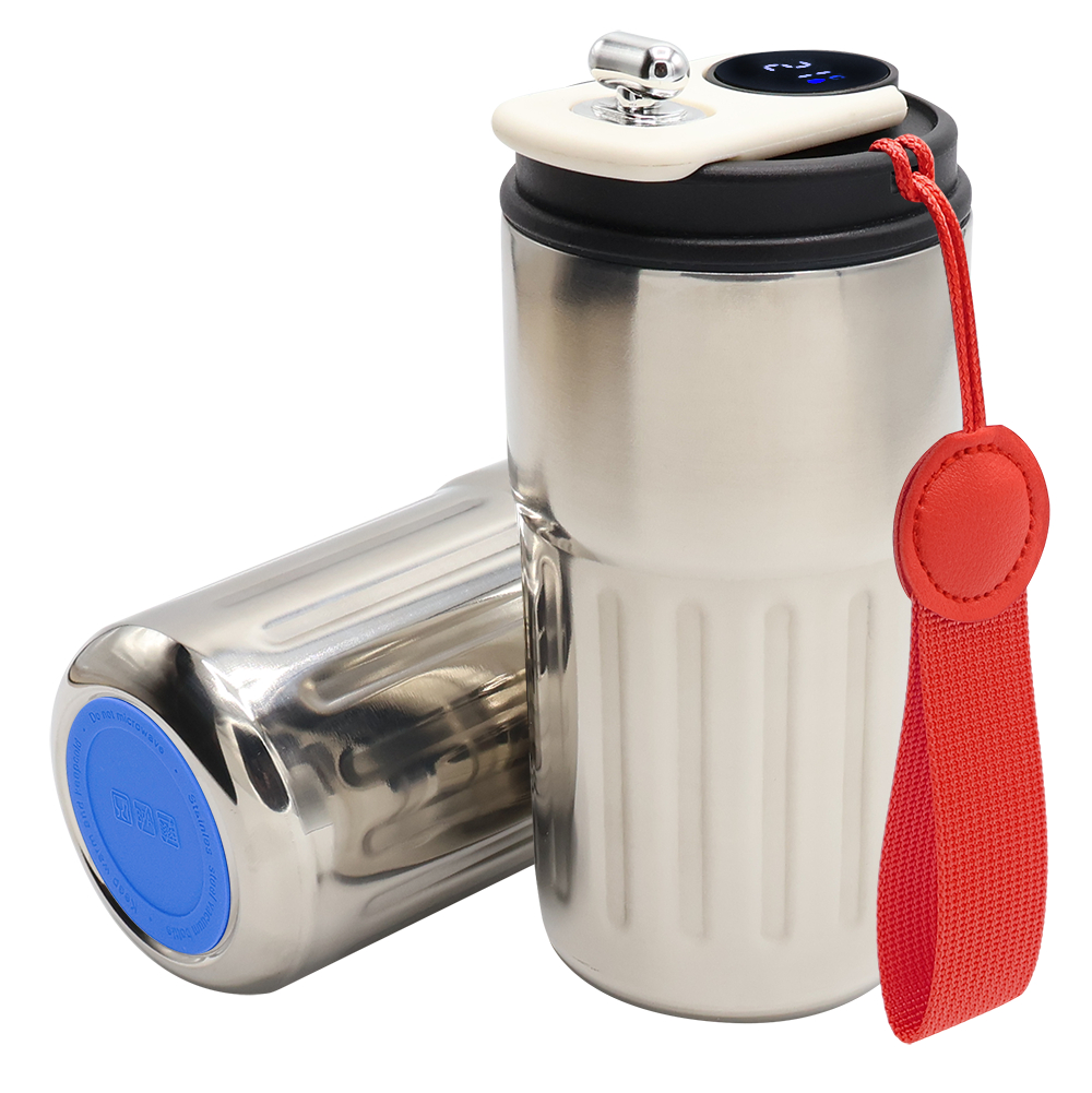 Термокружка Ashly To Go, серебристая/красная/синяя