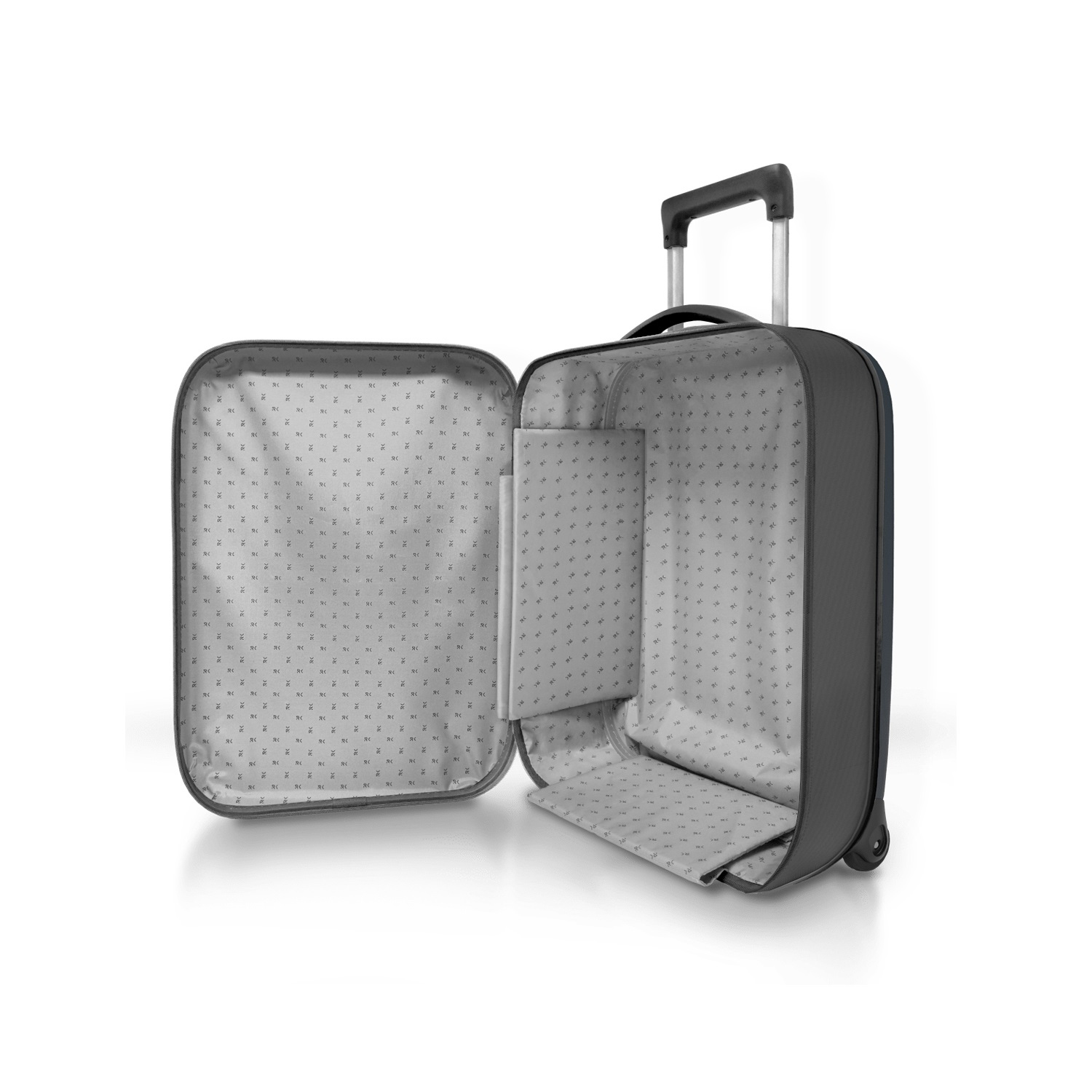 Чемодан складной Rollink Vega II 55x40x20 см, 2 колеса, серо-синий