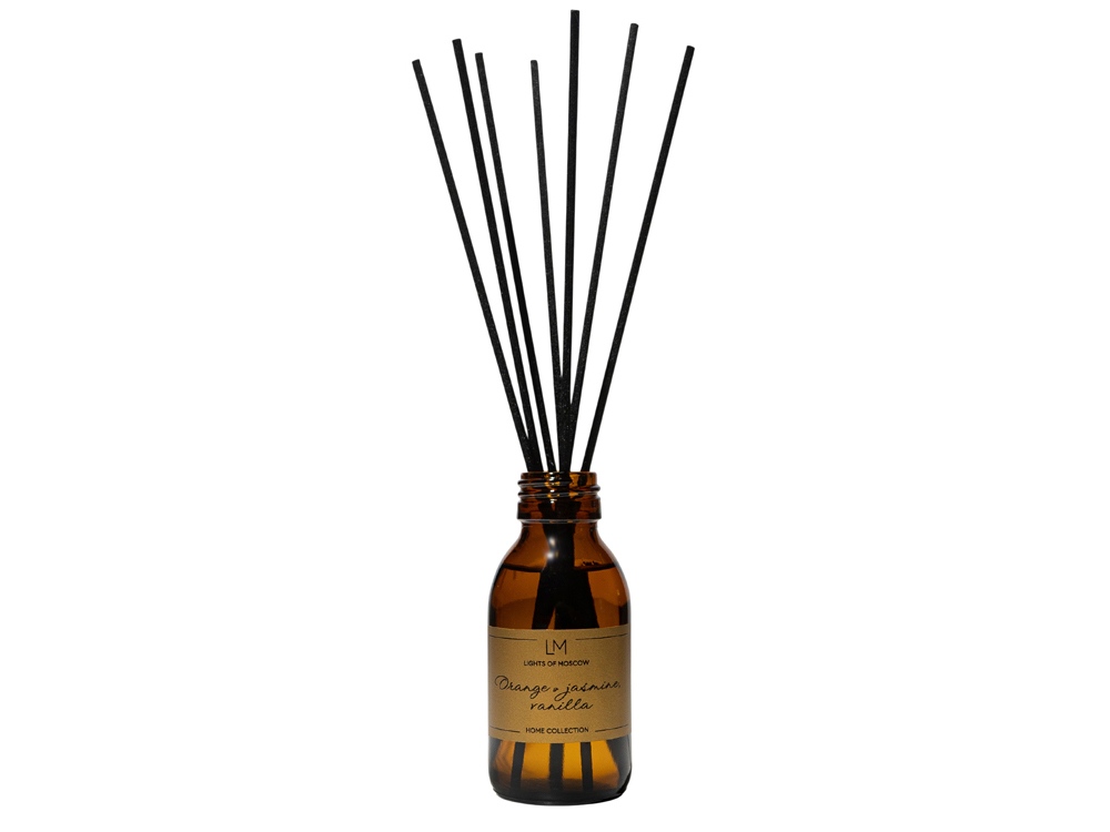 Ароматический диффузор с палочками, апельсин и жасмин, ваниль, 100 мл