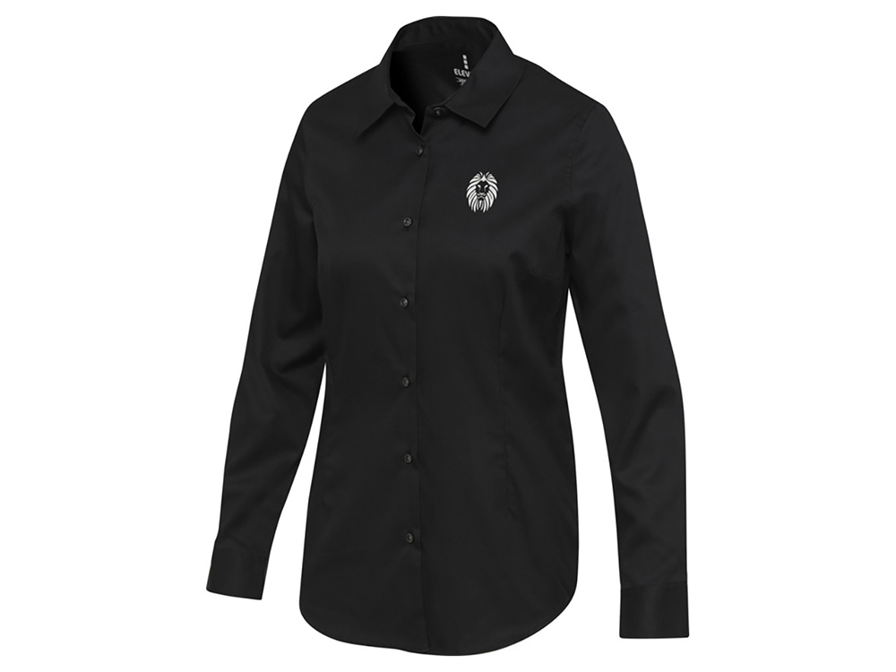 Citrine женская рубашка из твила - сплошной черный