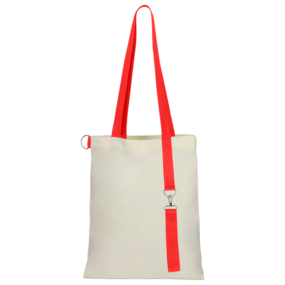 Сумка для покупок White GLOW 325 г/м² с ремувкой, красная/красная