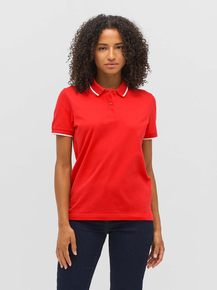 Рубашка поло унисекс Palermo, белая с темно-синим