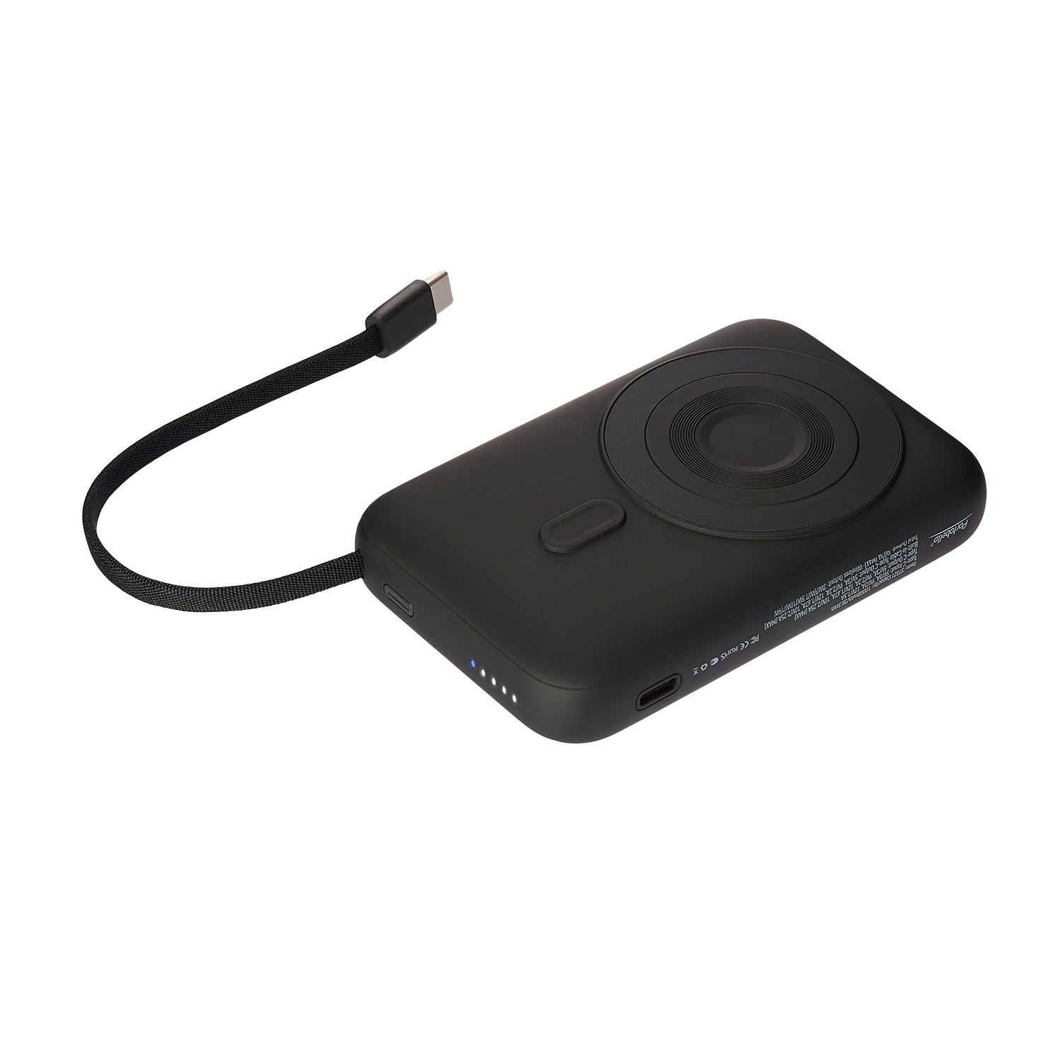 Внешний аккумулятор Комбо (Combo) 4-в-1 10000mAh с функцией беспроводной зарядки 15W, черный