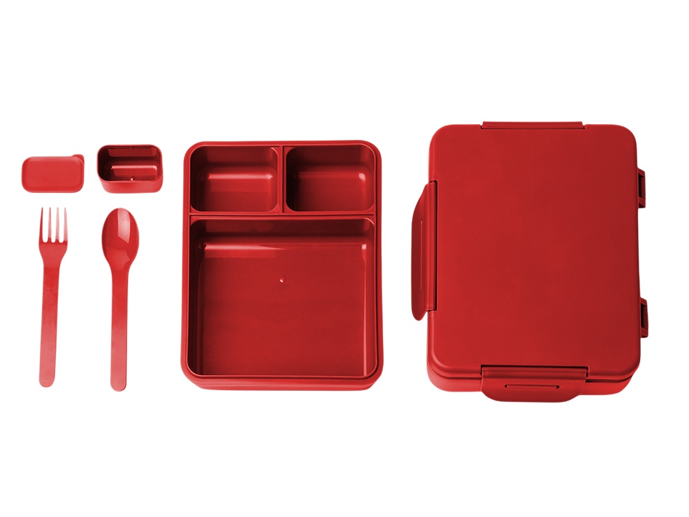 Ланч-бокс COMIX/КОМИКС с тремя отделениями, красный
