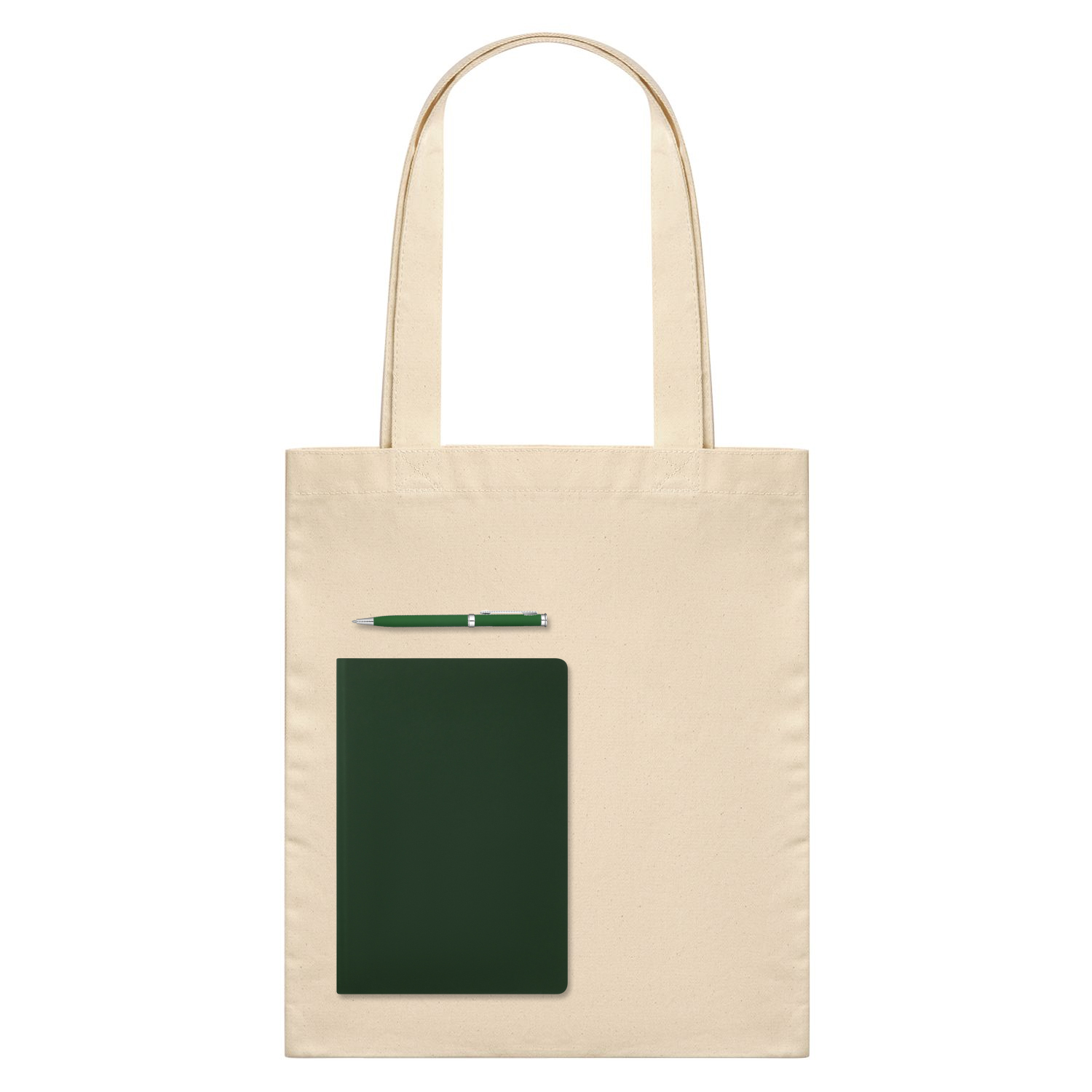 Подарочный набор Lite, зеленый (шоппер, ежедневник, ручка)