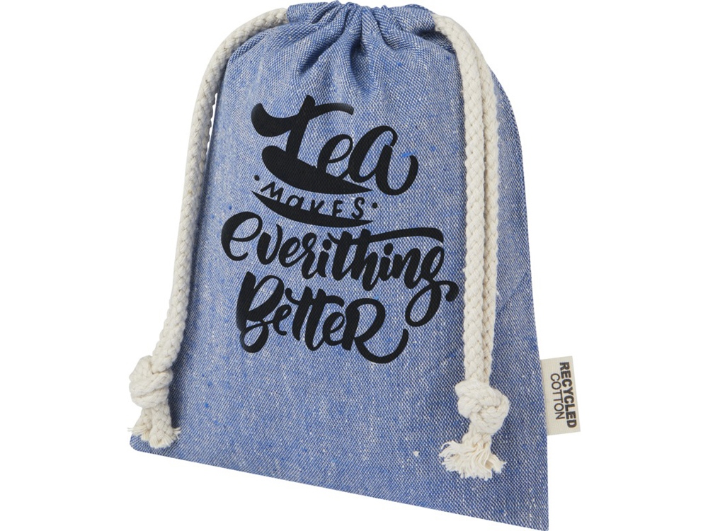 Маленькая подарочная сумка Pheebs объемом 0,5 л из хлопка плотностью 150 г/м², синий Маленькая подарочная сумка Pheebs объемом 0,5 л из хлопка плотностью 150 г/м², синий