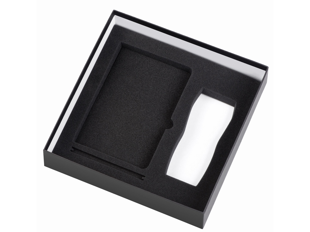 Подарочный набор с блокнотом С3, металлической ручкой и термокружкой, темно-синий