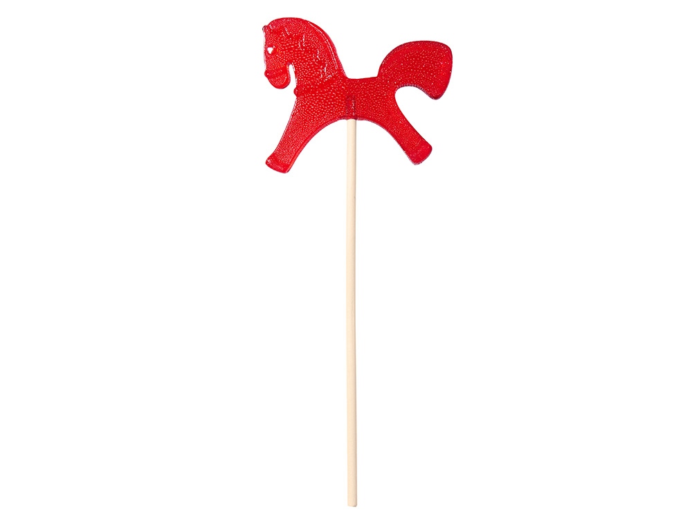 Леденец Лошадка, красный со вкусом вишни, 21 гр.