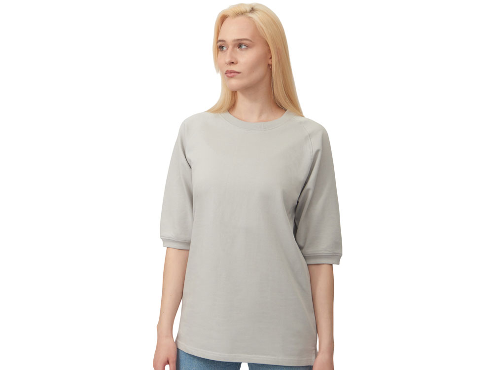 Свитшот с коротким рукавом реглан, жемчужно-серый