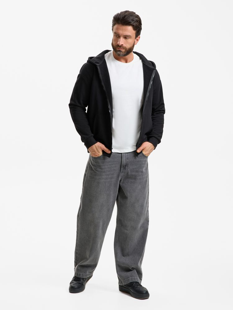 Толстовка унисекс оверсайз Sartoro, черная Толстовка унисекс оверсайз Sartoro, черная