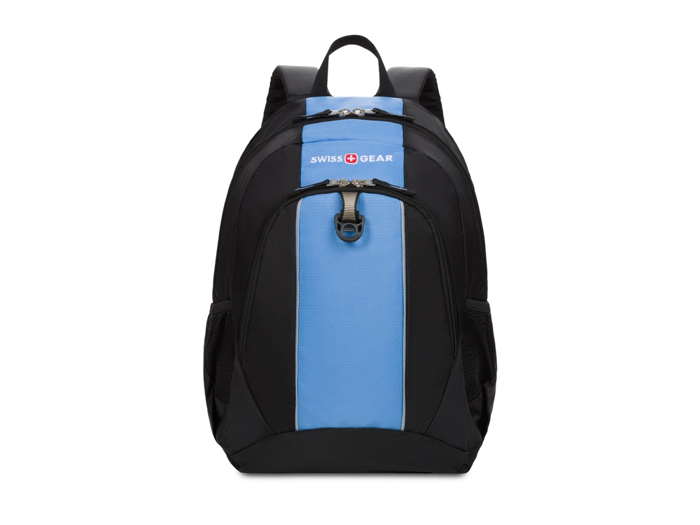 Рюкзак SWISSGEAR, чёрный/голубой, полиэстер, 32х14х45 см, 20 л
