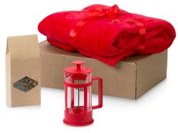 Подарочный набор Tea time с пледом, красный