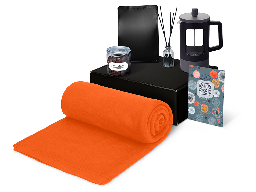 Подарочный набор Re:y. Vive с пледом, френч-прессом и кофе