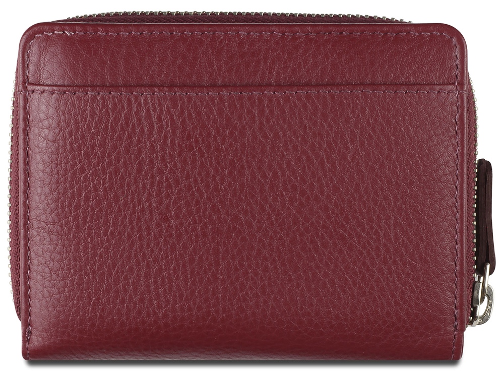 Кошелёк женский BUGATTI Lady Top, на молнии, красный, натуральная воловья кожа, 12х2,5х9 см