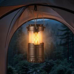 Туристический фонарь с эффектом пламени Beacon, серый