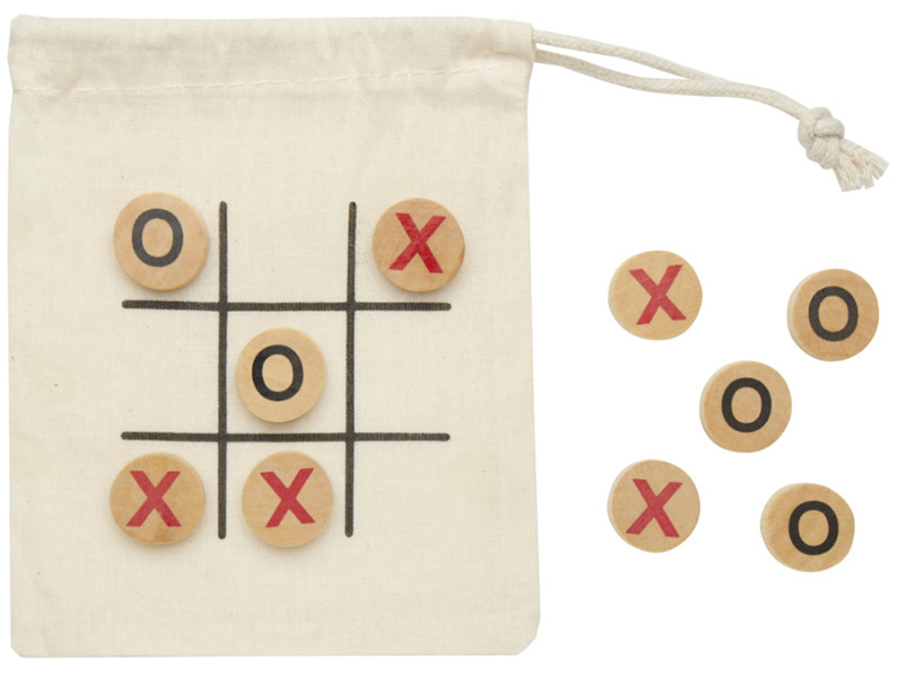 Деревянная игра в крестики-нолики в мешочке Whorl - Натуральный