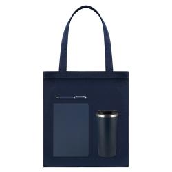 Подарочный набор Medium, синий (шоппер, ежедневник, ручка, термобутылка)