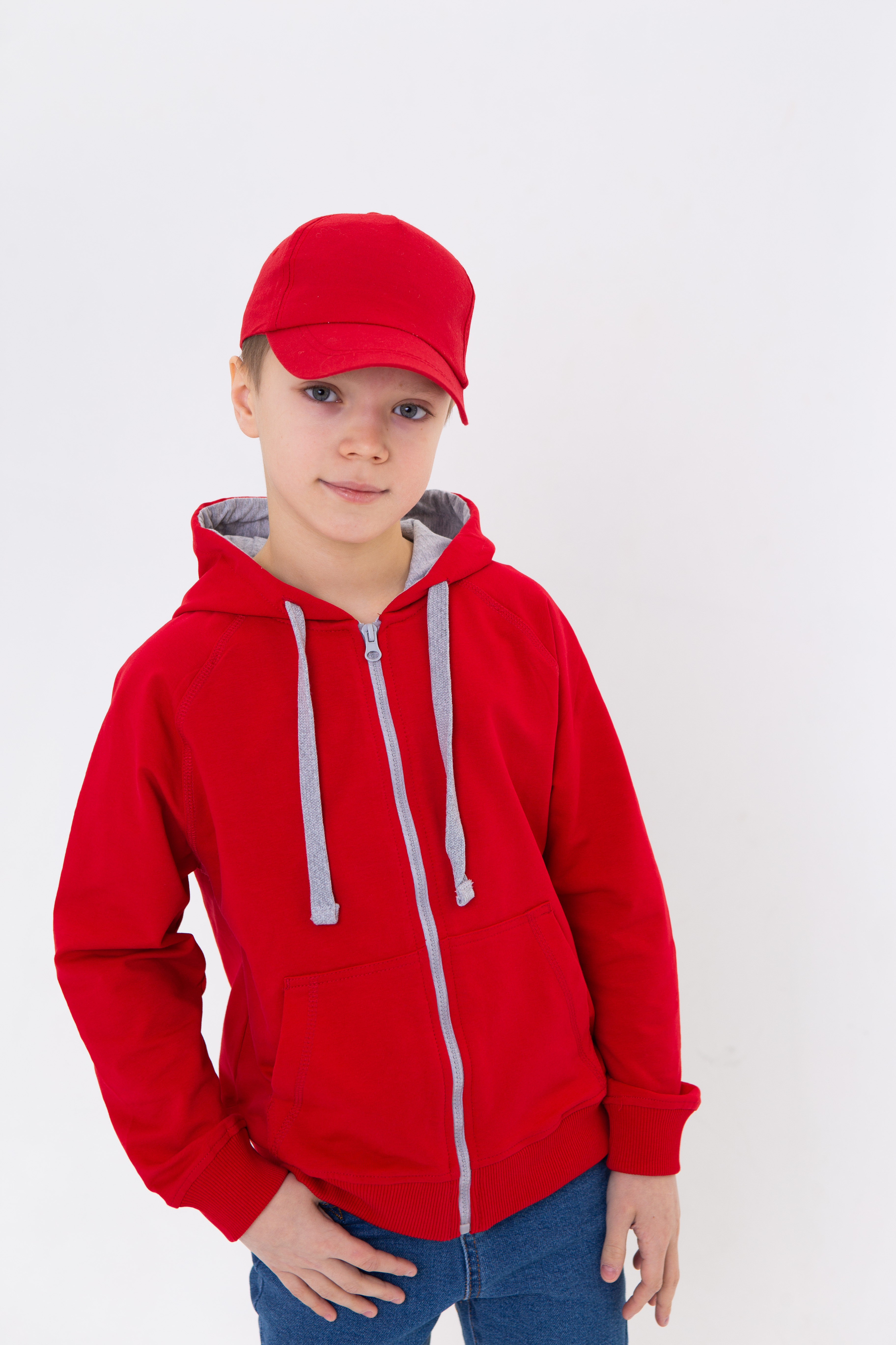 Толстовка детская STAN с капюшоном на молнии футер без начёса 260, 61J