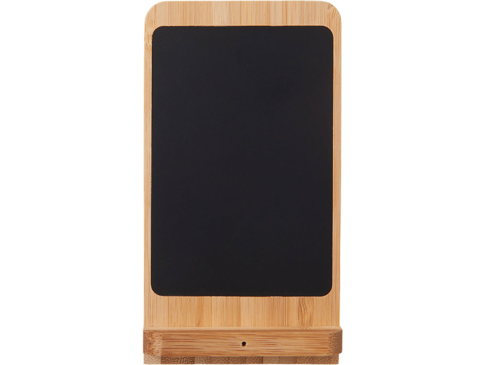 Беспроводное зарядное устройство 2-в-1 с подсветкой лого Reedia S4, 15 Вт, бамбук, черный