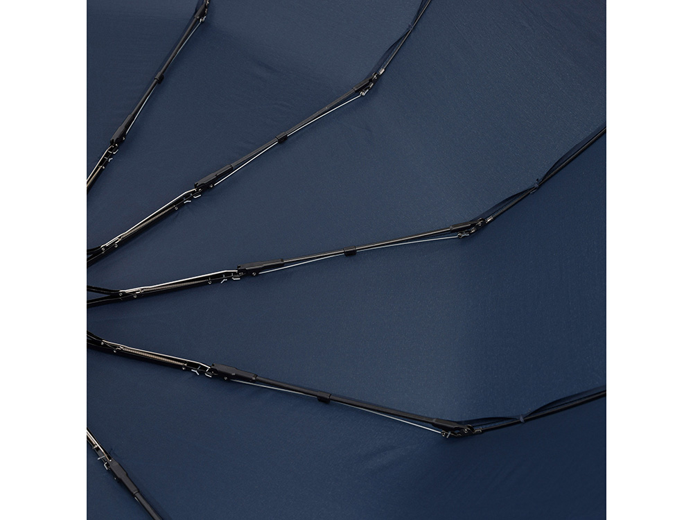 Зонт складной мужской TORBER, автомат, 3 сложения, синий, каркас сталь/файбергласс, эпонж, пластиковая ручка, диаметр 103 см