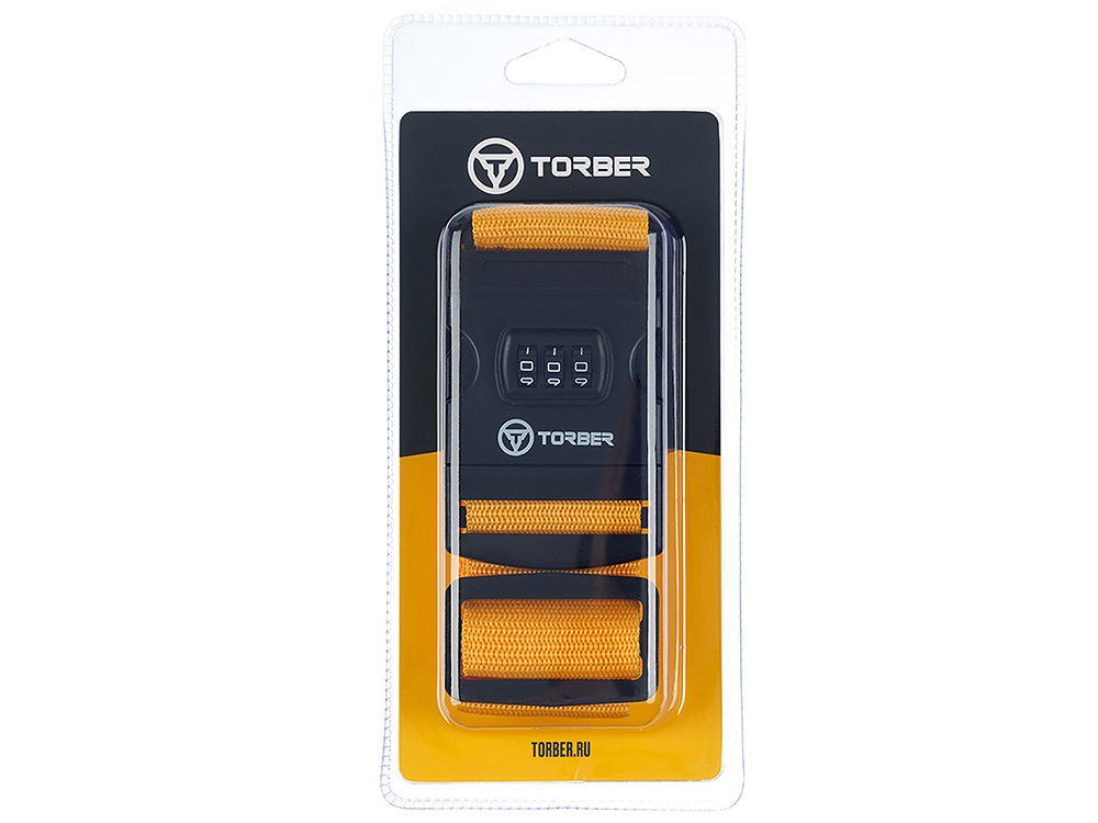 Ремень для чемодана Torber, желтый, 182 х 5 см Ремень для чемодана Torber, желтый, 182 х 5 см