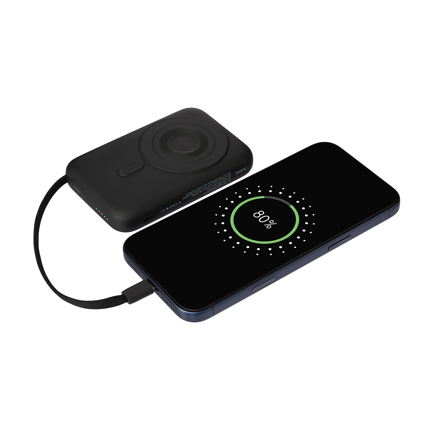 Внешний аккумулятор Комбо (Combo) 4-в-1 10000mAh с функцией беспроводной зарядки 15W, черный