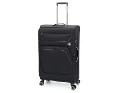 Чемодан TORBER НЕРО, чёрный, переработанный ПЭТ, 48 х 28 х 79 см, 90 л