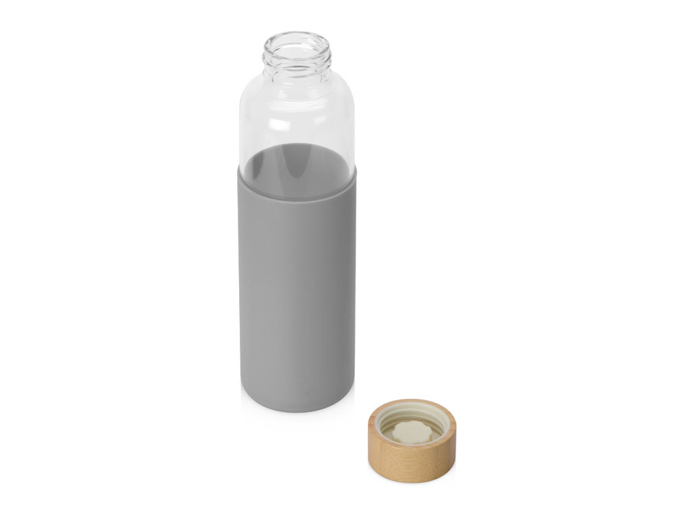 Бутылка для воды стеклянная Refine, в чехле, 550 мл, серый