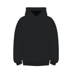 Худи оверсайз унисекс FUSION, черный, размер 3XL/4XL