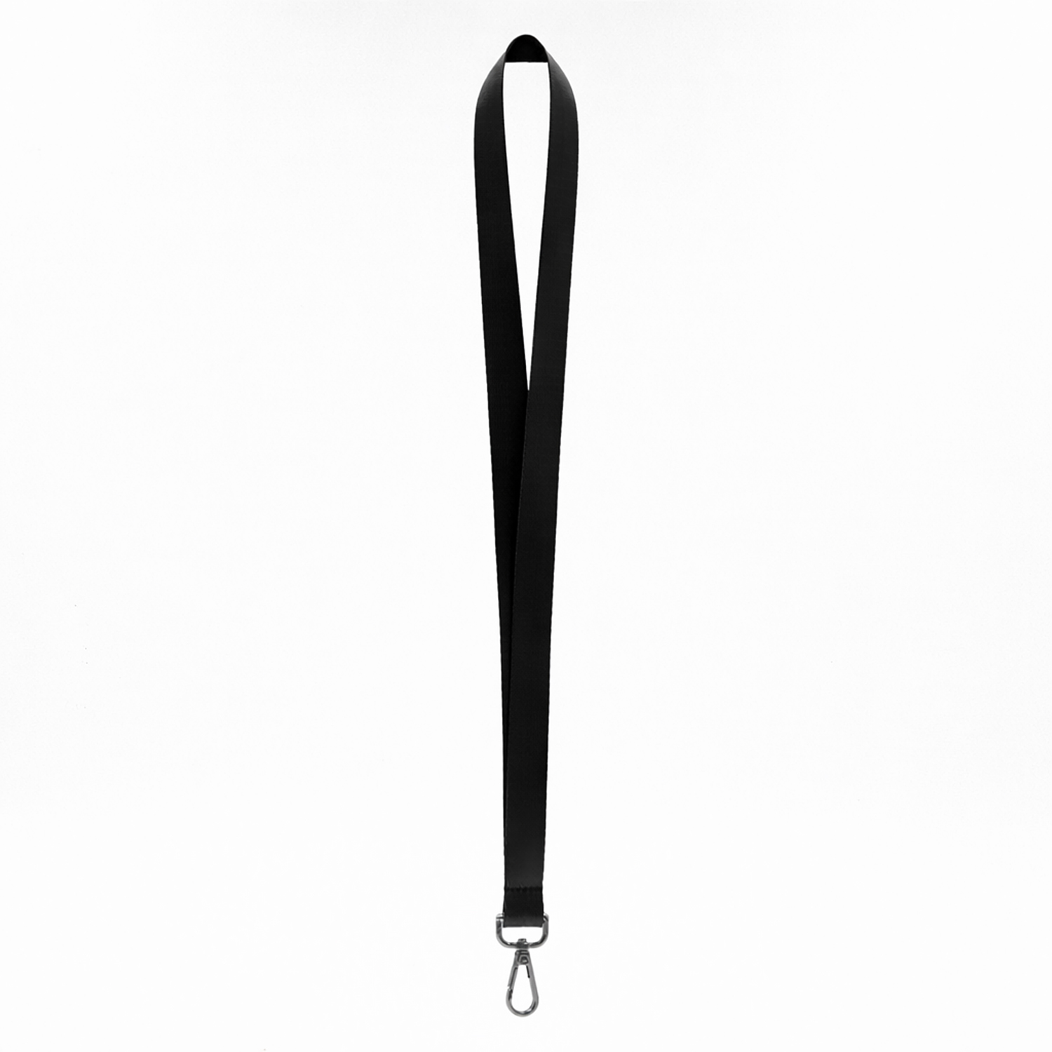 Лента для бейджа Flat, с карабином (черный)