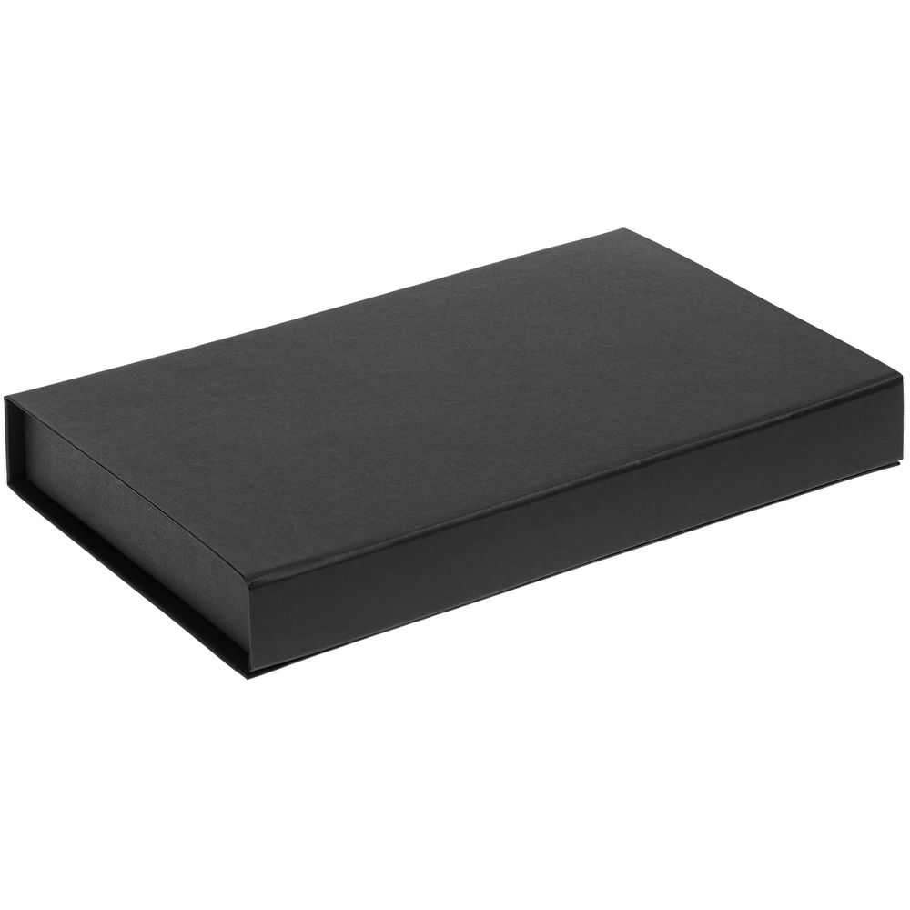 Коробка Silk с ложементом под ежедневник 15х21 см и ручку, черная
