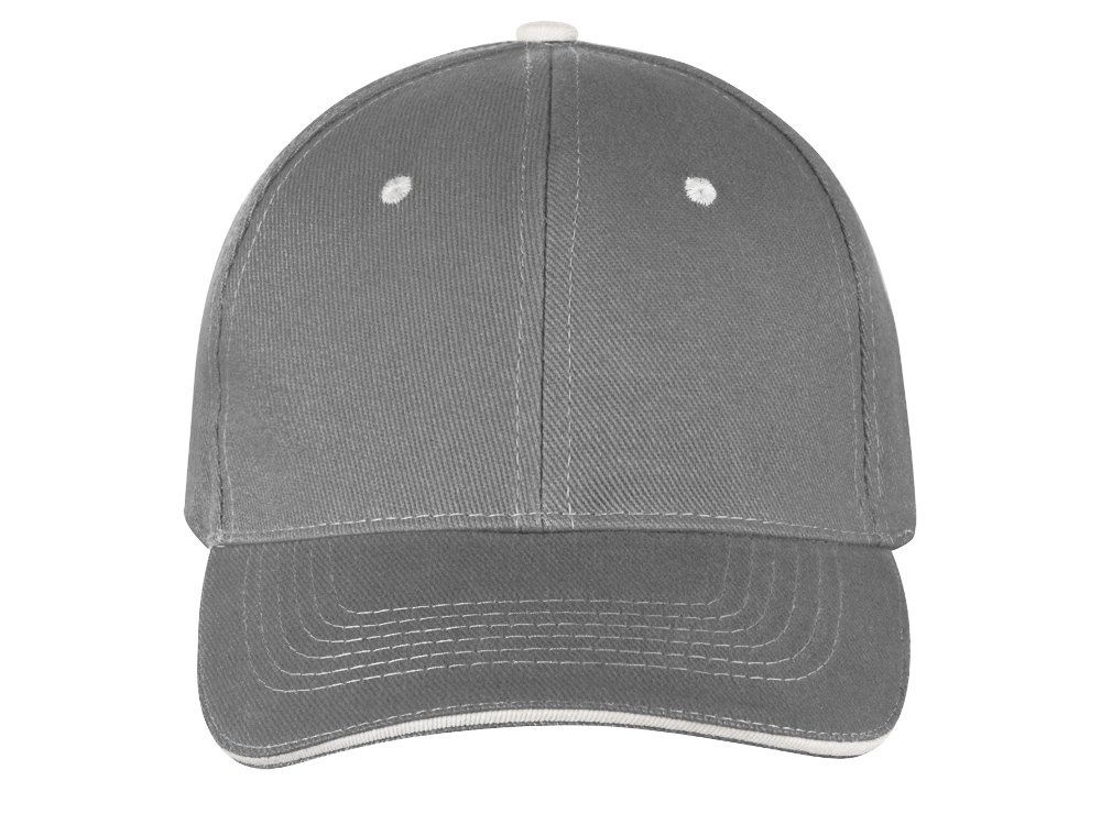 Бейсболка New Castle 6-ти панельная, серый/натуральный