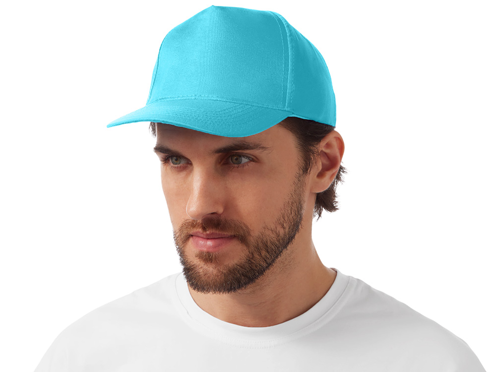 Бейсболка Poly 5-ти панельная 120 гр, лазурный