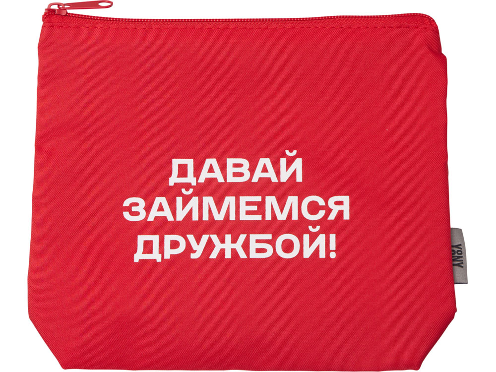 Косметичка из полиэстера 300D с подкладкой Amalia, красный с термотрансфером