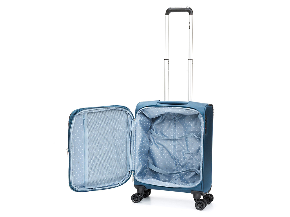 Чемодан TORBER ВИВИ, синий, полиэстер, 39 х 20 х 54 см, 36 л Чемодан TORBER ВИВИ, синий, полиэстер, 39 х 20 х 54 см, 36 л