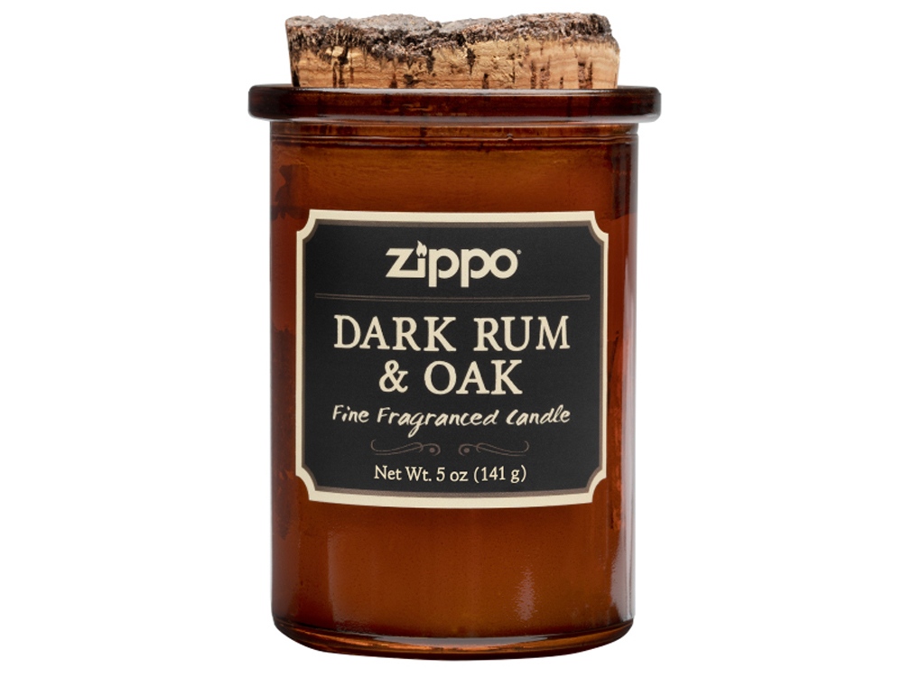 Ароматизированная свеча ZIPPO Dark Rum & Oak, воск/хлопок/кора древесины/стекло, 70x100 мм