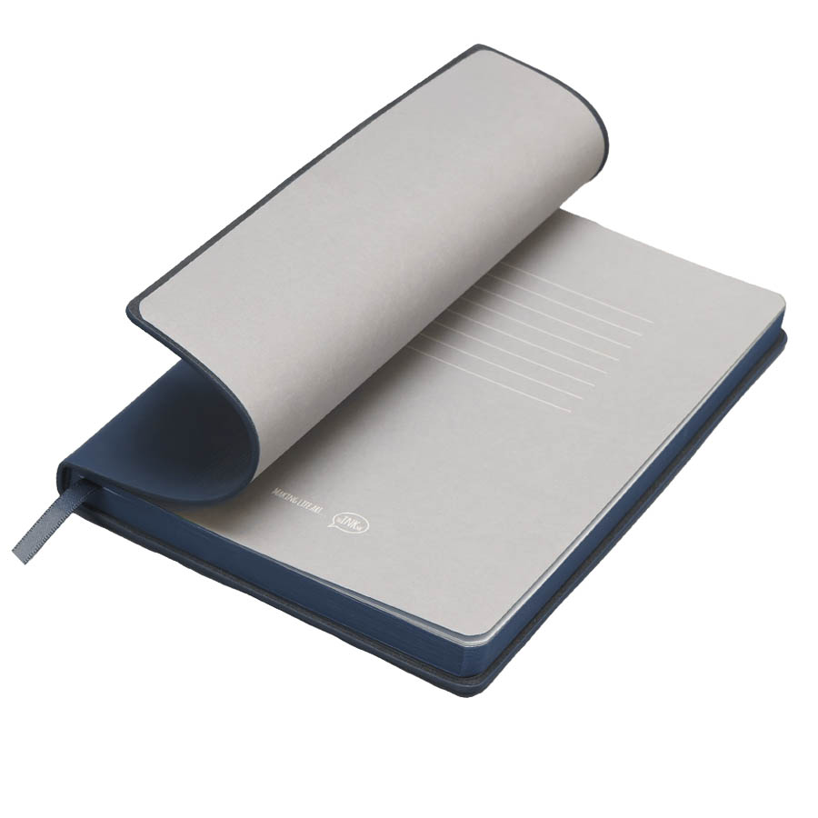 Бизнес-блокнот LADY, формат А5, темно-синий, блок в клетку