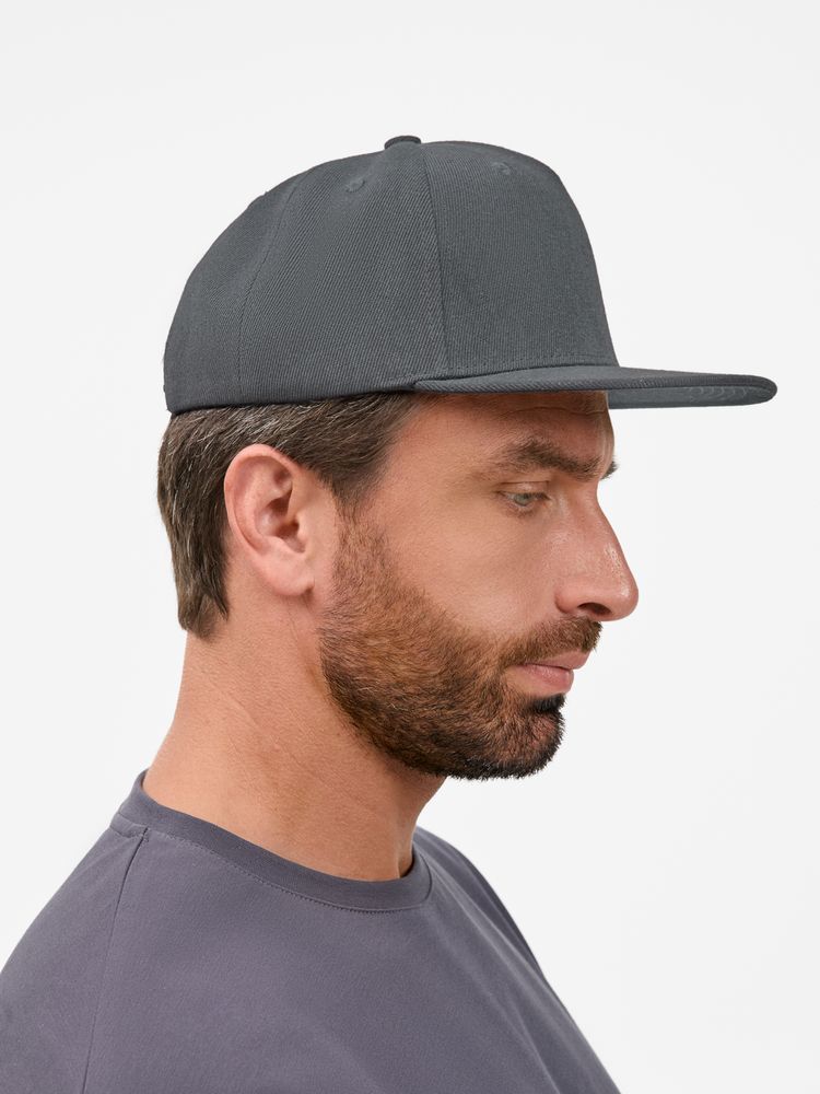 Бейсболка Epicore с прямым козырьком, серая Бейсболка Epicore с прямым козырьком, серая