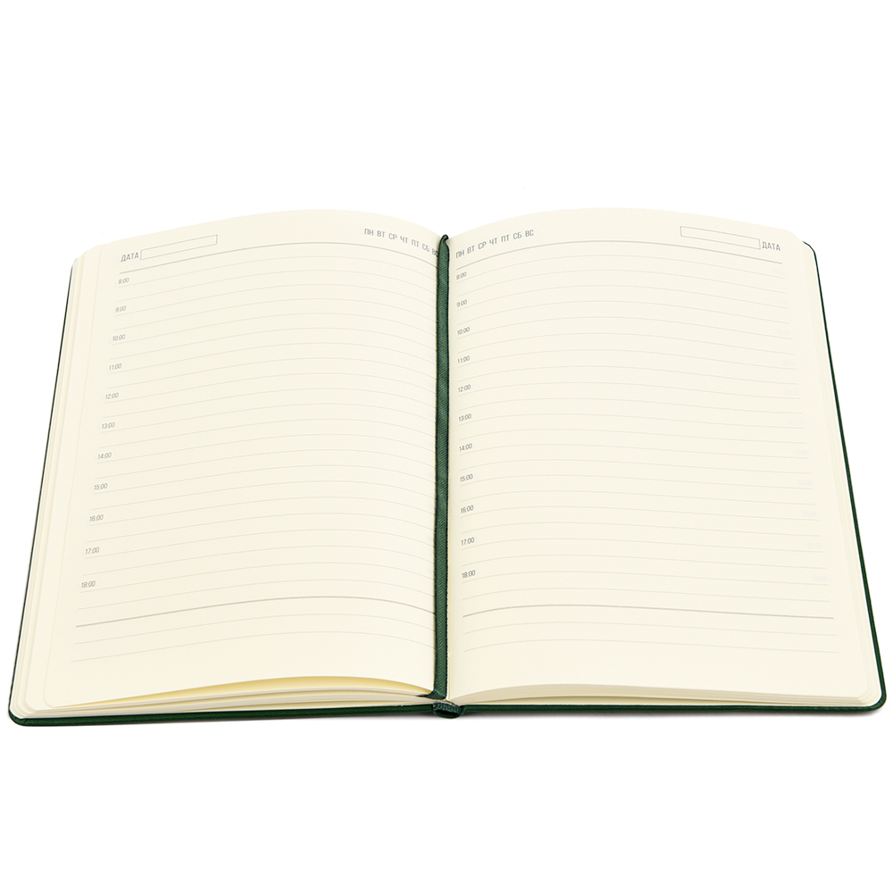 Ежедневник A5 недатированный Dear в твёрдом переплёте, тёмно-зеленый