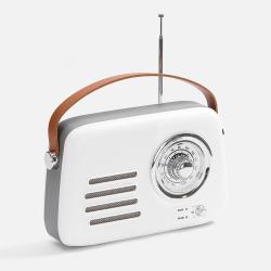 Bluetooth-колонка с радио Retronica, белая Bluetooth-колонка с радио Retronica, белая