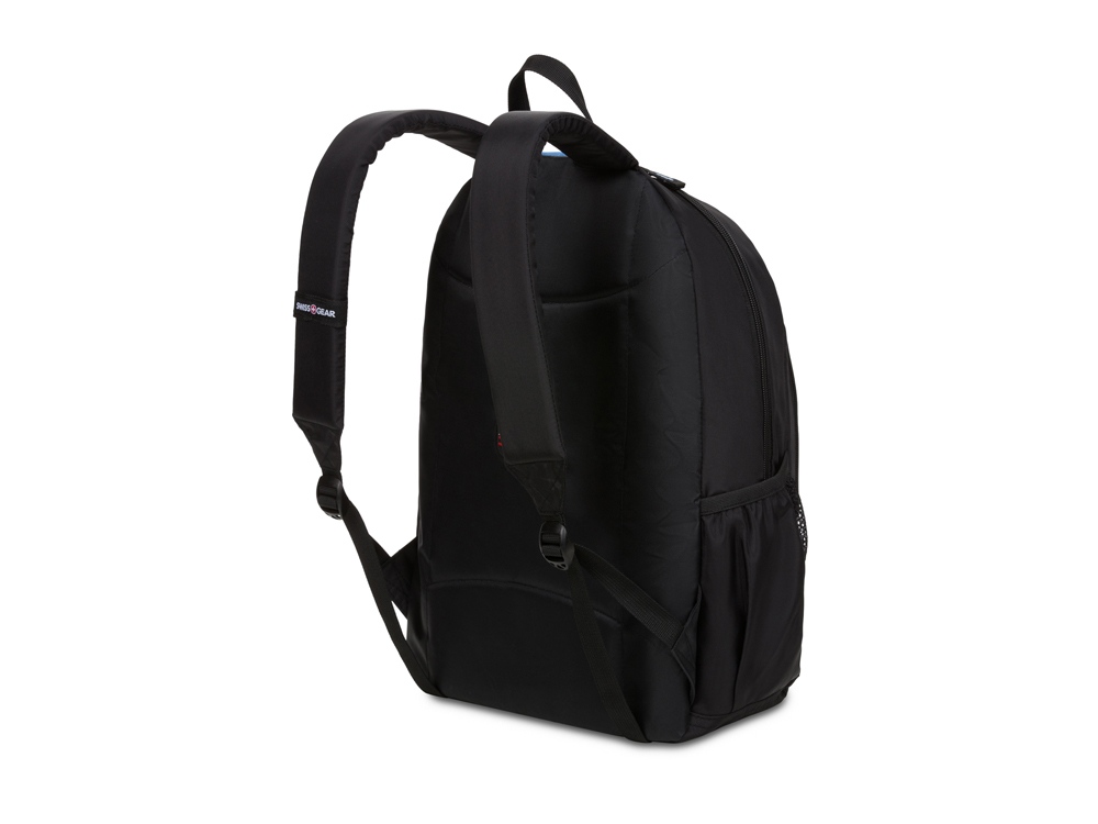 Рюкзак SWISSGEAR, чёрный/голубой, полиэстер, 32х14х45 см, 20 л