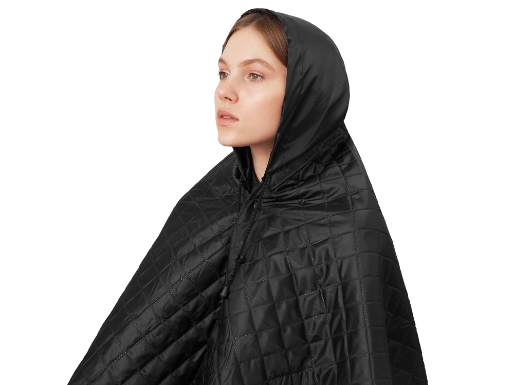 Пончо Cappy с капюшоном на липучке в мешке, черный