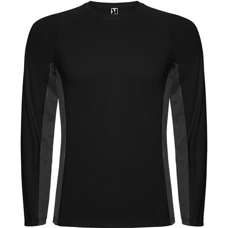 Спортивная футболка SHANGHAI L/S мужская, ЧЕРНЫЙ/ТЕМНЫЙ ГРАФИТ S