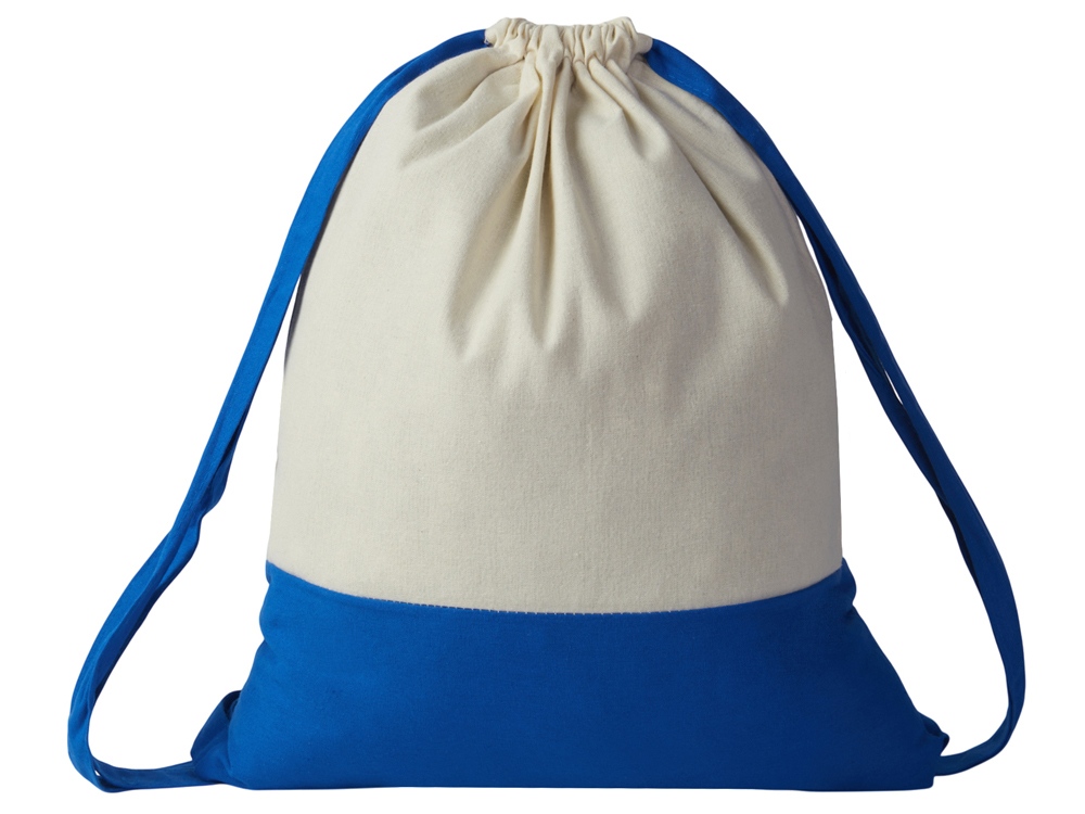 Рюкзак-мешок Cotton из хлопка 170 г, натуральный/синий