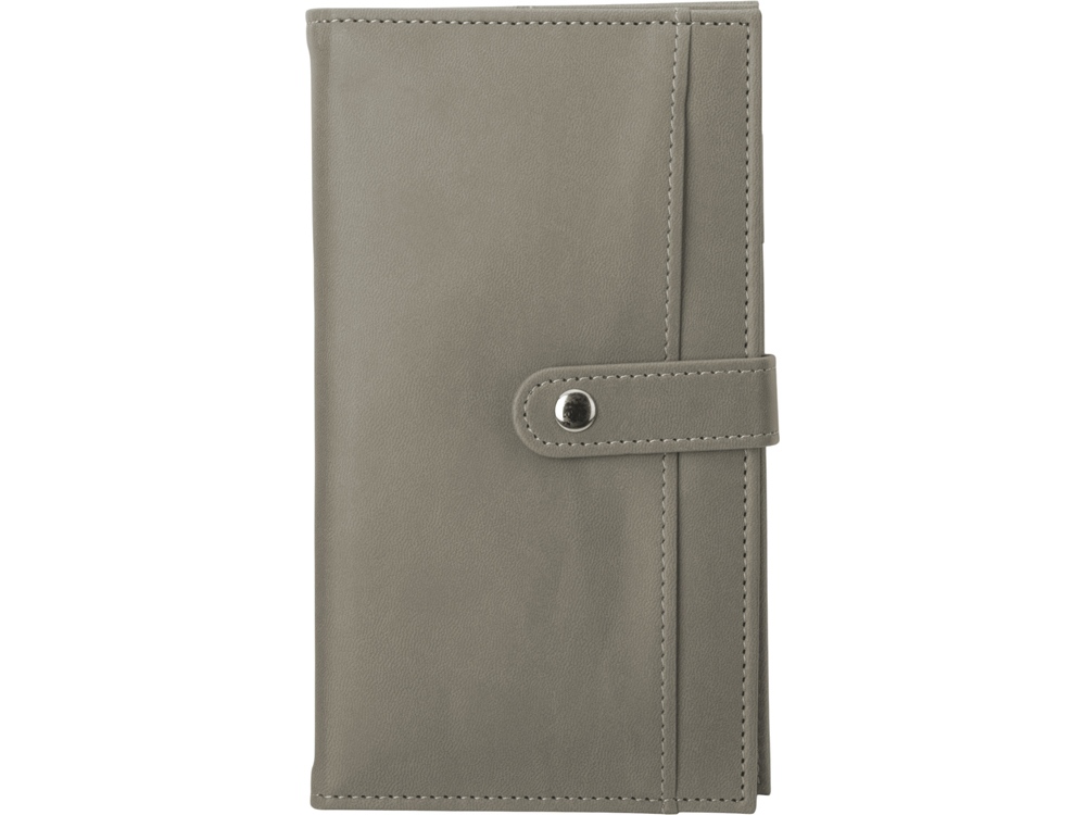 Блокнот-кошелек с сменным блоком А6 Wall Street, 64 листа, темно-серый