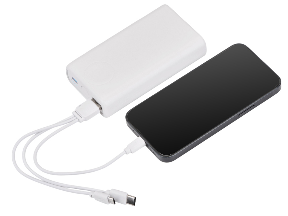 Внешний беспроводной аккумулятор 2-в-1 с функцией зарядки Apple Watch, QC/PD AtomIQ, 10000 мАч, белый